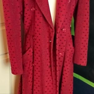 Woman's Emporio Armani Made in Italy Red and Black Coat Size 44